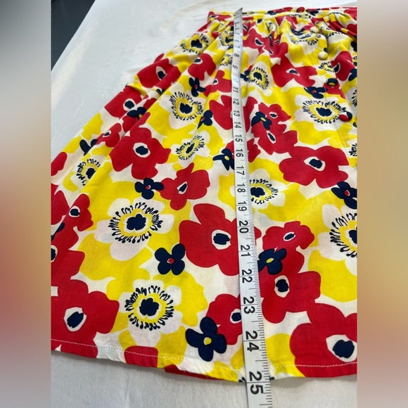 Red and Yellow Floral Midi Skirt, sz - Picture 5 of 8